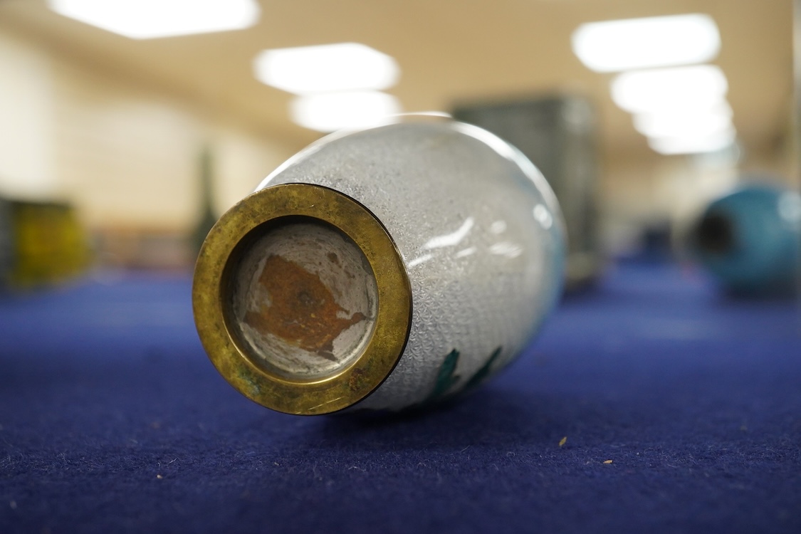 A small Japanese cloisonné enamelled vase, 12cm high